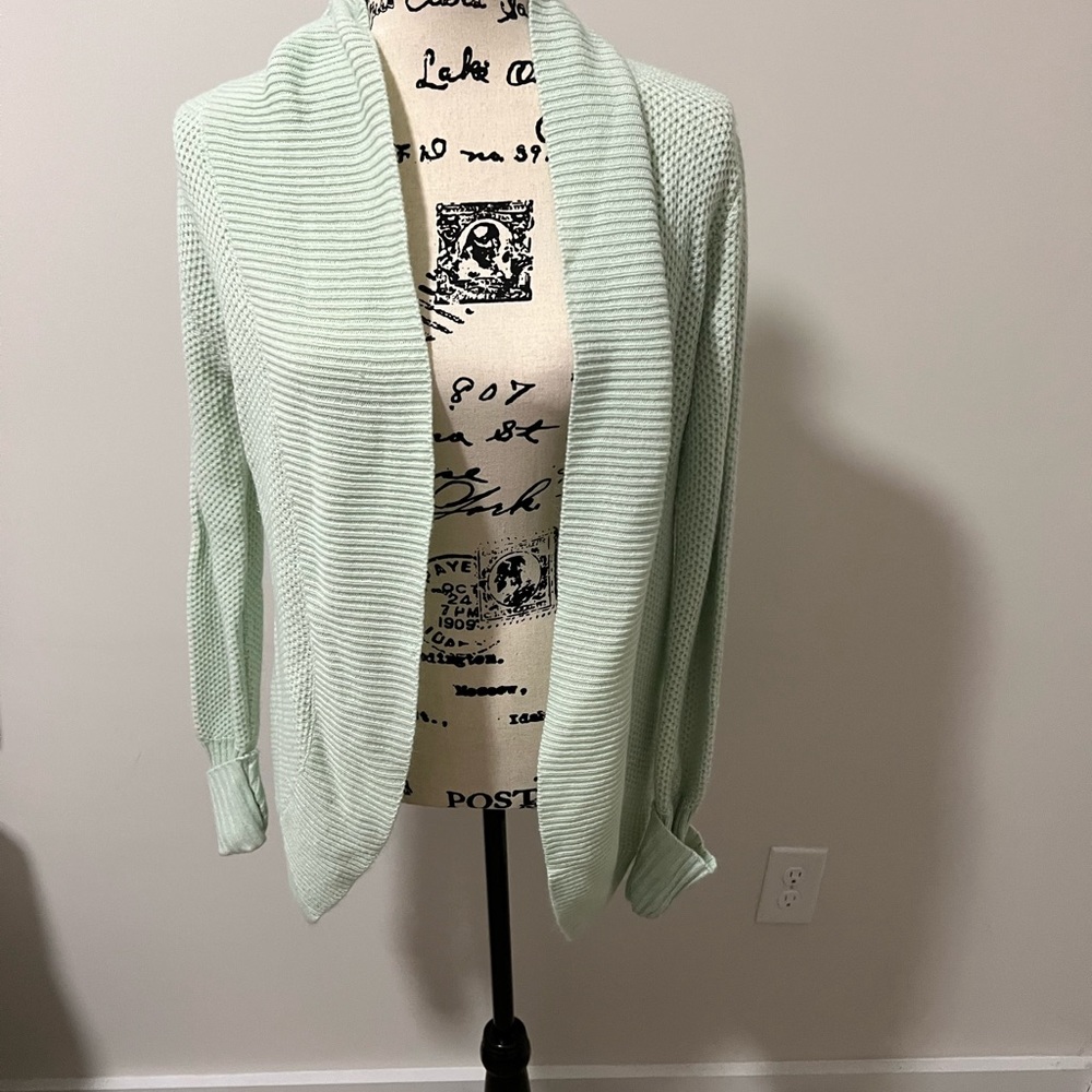 Pale green cardigan